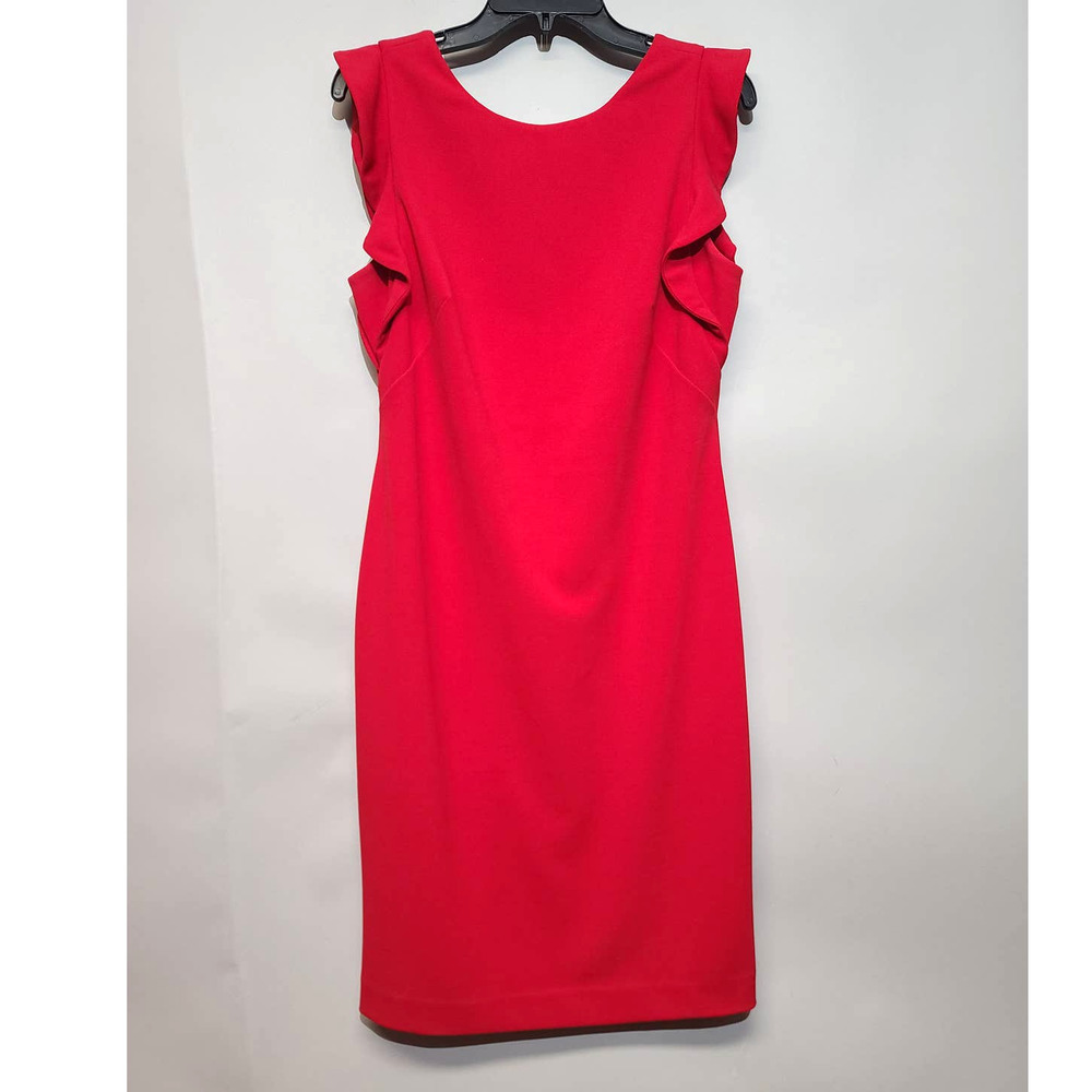 Calvin Klein Ruffle Sleeve Sheath Dress Size 10